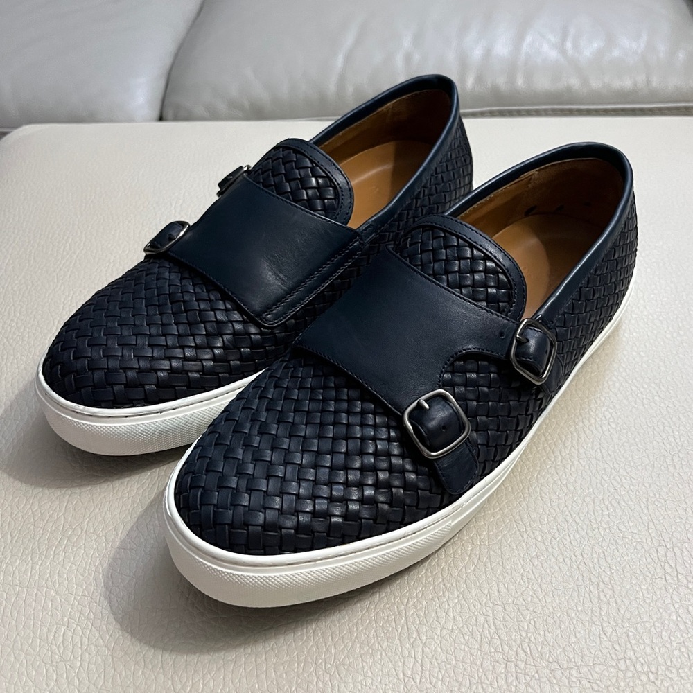 Like New-Massimo Dutti Men’s Double Monk Strap Woven Leather Loafer - EU 42/US 9